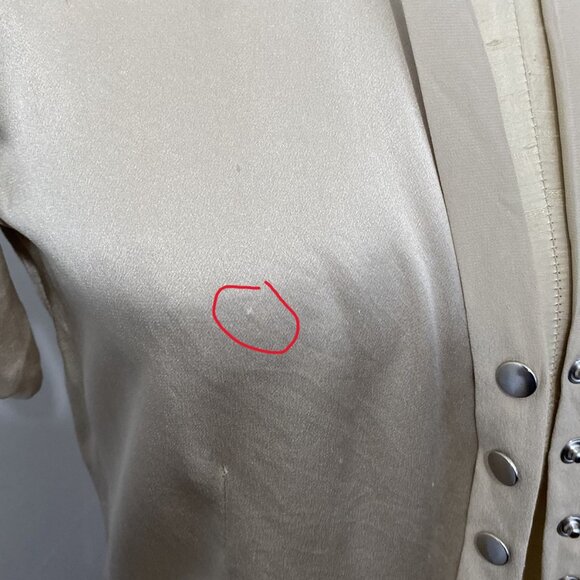 Cesare Fabbri Tan Silk Blouse Women’s Size 42 - Picture 12 of 12